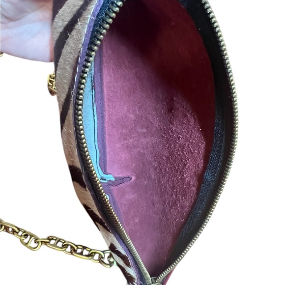 Parker Thatch Little Buddy Zebra And Leather Crossbody/Clutch - Picture 5 of 7